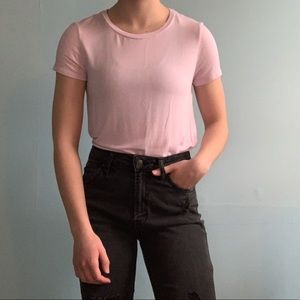 Aeropostale Light / Blush Pink Crewneck T Shirt